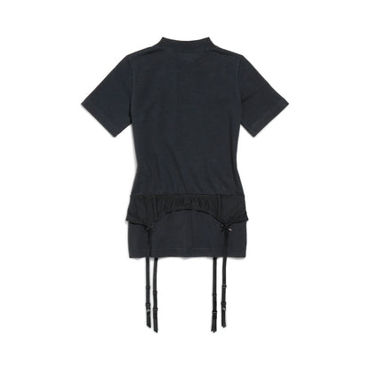 WOMEN'S LINGERIE T-SHIRT IN FADED BLACK