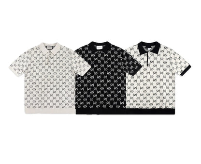 250408 New high-quality jacquard fabric knitted POLO shirt