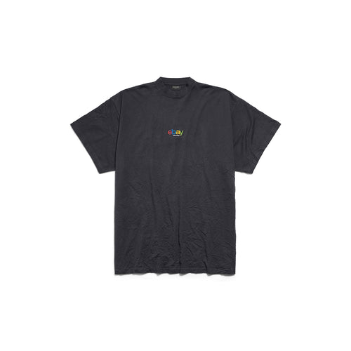 MEN'S EBAY T-SHIRT OVERSIZED IN BLACK FADED