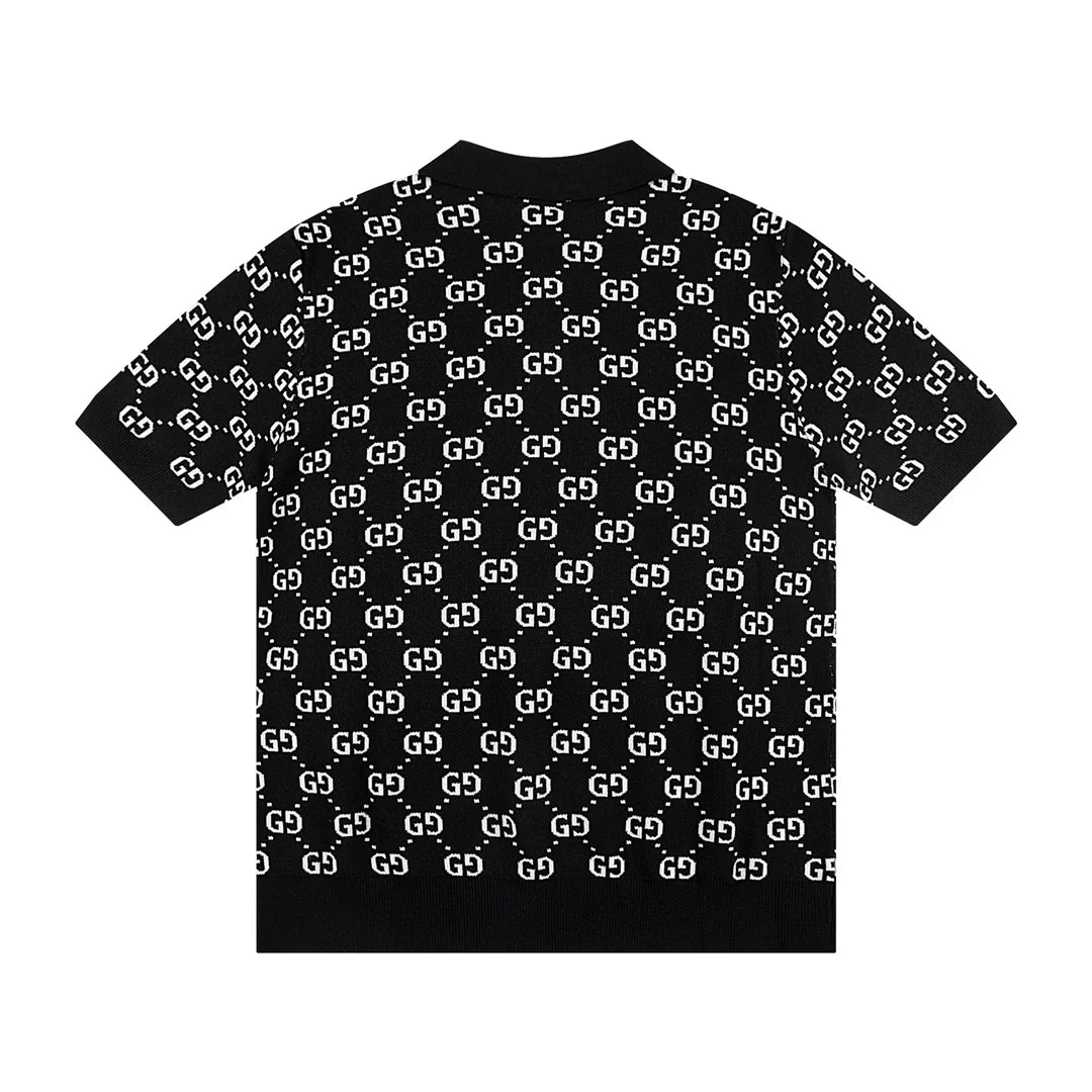 250408 New high-quality jacquard fabric knitted POLO shirt