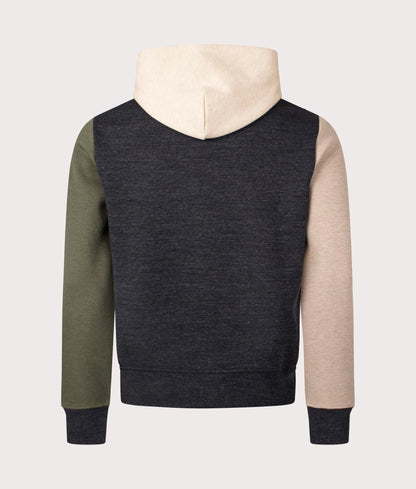 Logo Colour-Blocked Double Knit Hoodie