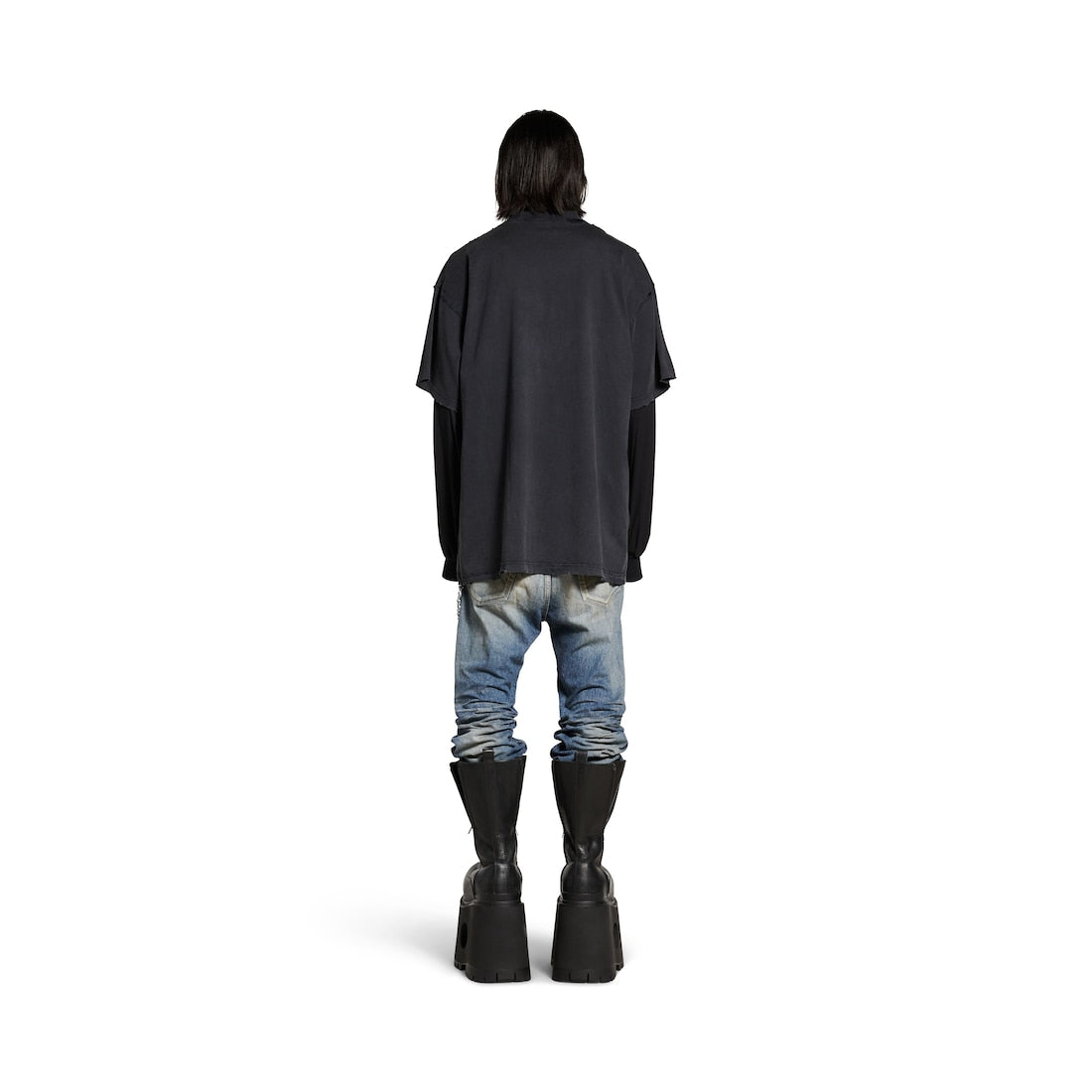 MEN'S 3B LIQUEFIED T-SHIRT OVERSIZED IN BLACK/GREY