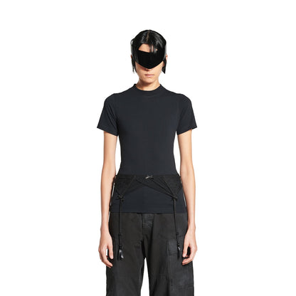 WOMEN'S LINGERIE T-SHIRT IN FADED BLACK
