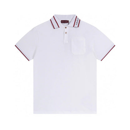 250313 New simple color matching lapel POLO