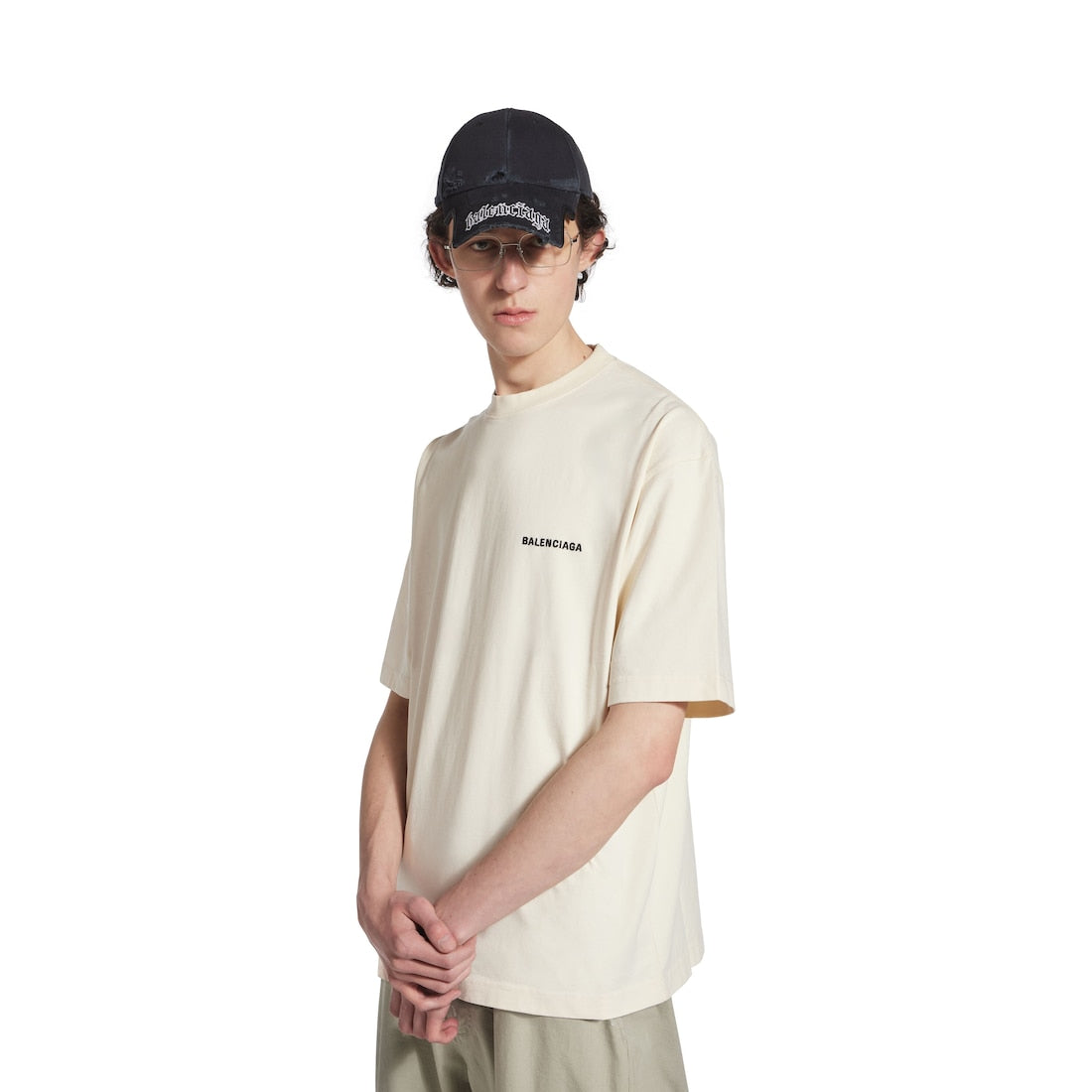 MEN'S BALENCIAGA BACK T-SHIRT MEDIUM FIT IN BEIGE
