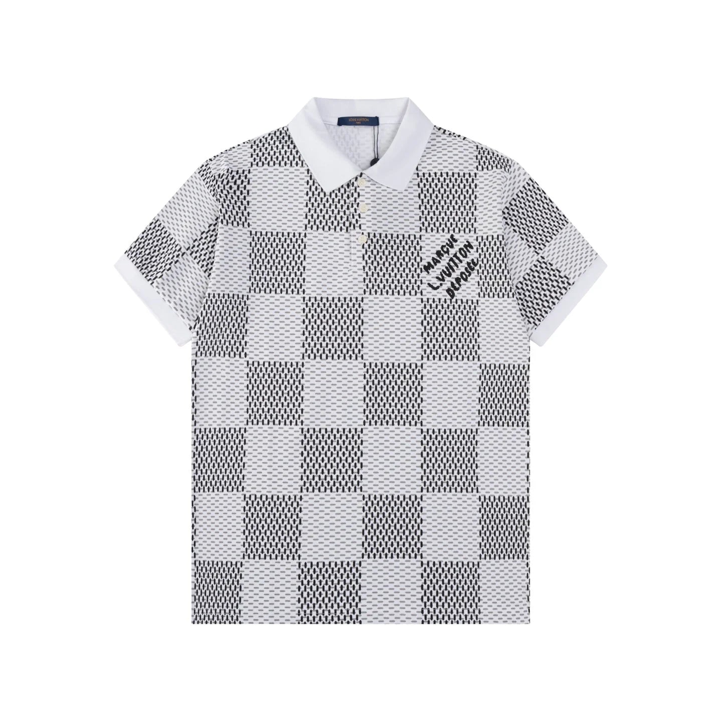 250218 New checkerboard texture polo shirt