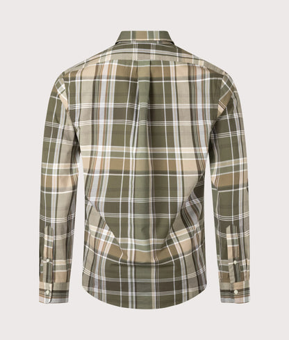 Custom Fit Plaid Stretch Poplin Shirt