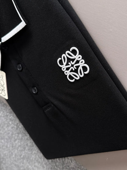 260511 New high-quality embroidered neckline jacquard patchwork design Polo shirt