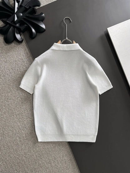 260511 New high-quality combed cotton yarn knitted polo shirt