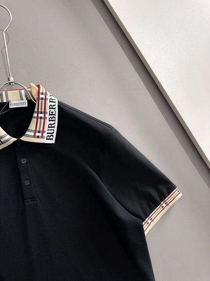 260511 New high-quality embroidered neckline jacquard patchwork design Polo shirt