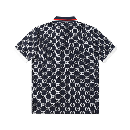 260421 New high-quality knitted jacquard lettered Polo shirt