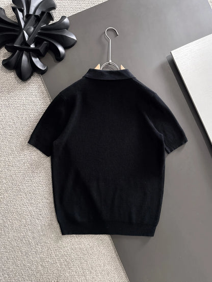 260511 New high-quality combed cotton yarn knitted polo shirt