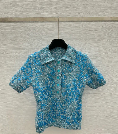 260315 New spring-autumn design-inspired contrast-color knitted polo shirt
