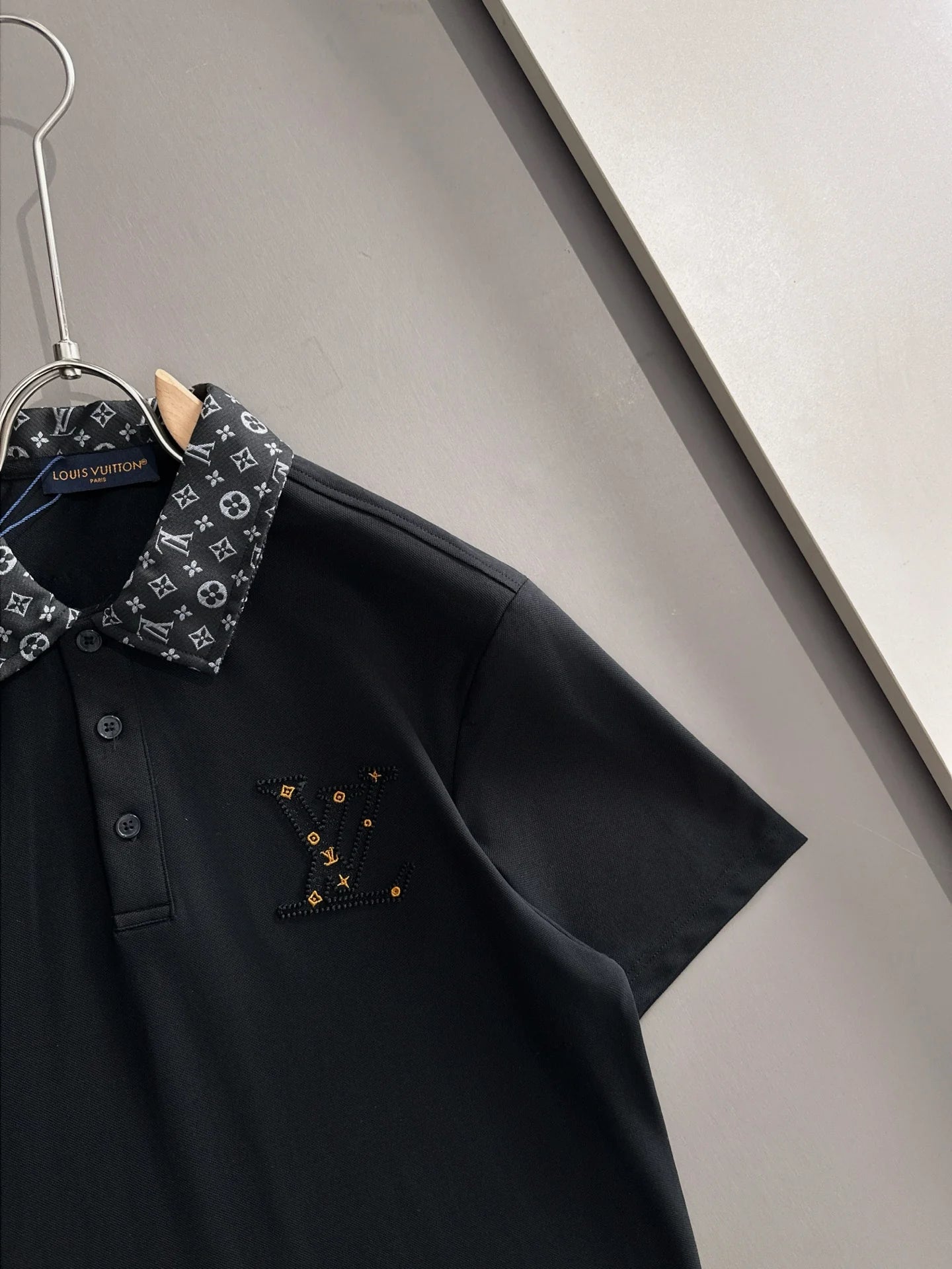 260511 New high-quality embroidered neckline jacquard patchwork design Polo shirt