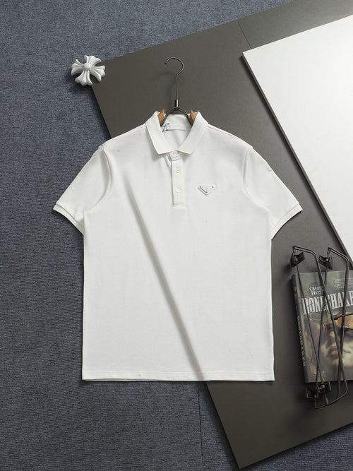 260113 New high-quality towel collar polo with triangular logo