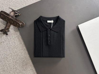 260511 New high-quality combed cotton yarn knitted polo shirt