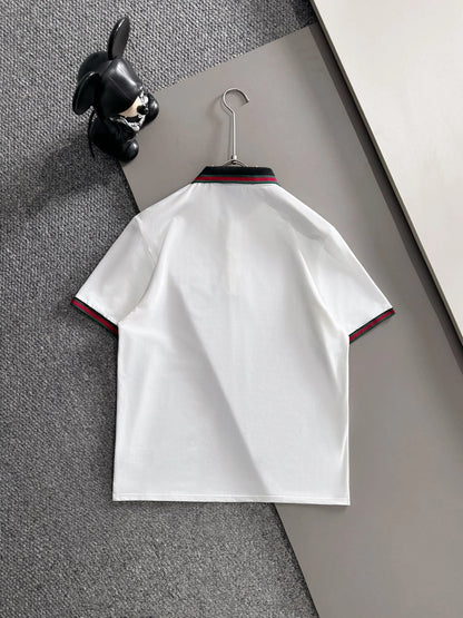 260511 New high-quality embroidered neckline jacquard patchwork design Polo shirt
