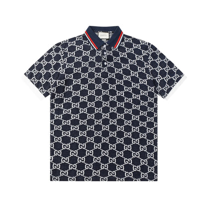 260421 New high-quality knitted jacquard lettered Polo shirt