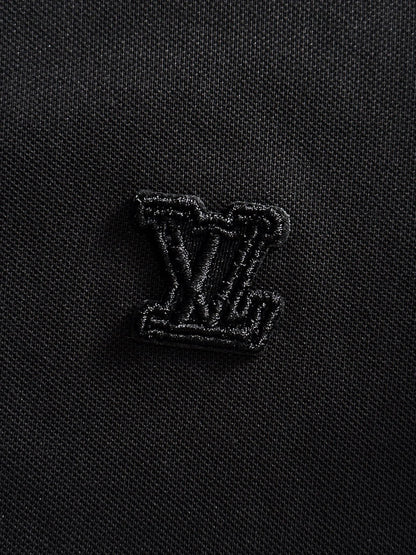 260511 New high-quality embroidered neckline jacquard patchwork design Polo shirt