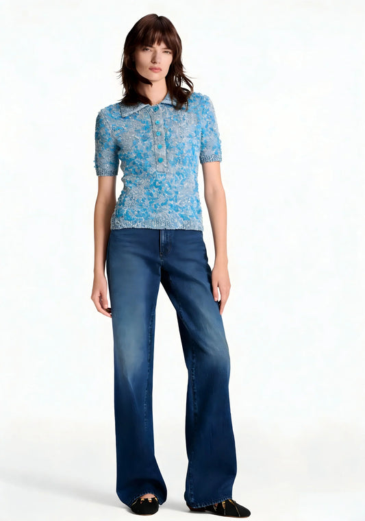 260315 New spring-autumn design-inspired contrast-color knitted polo shirt