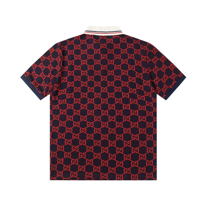 260421 New high-quality knitted jacquard lettered Polo shirt