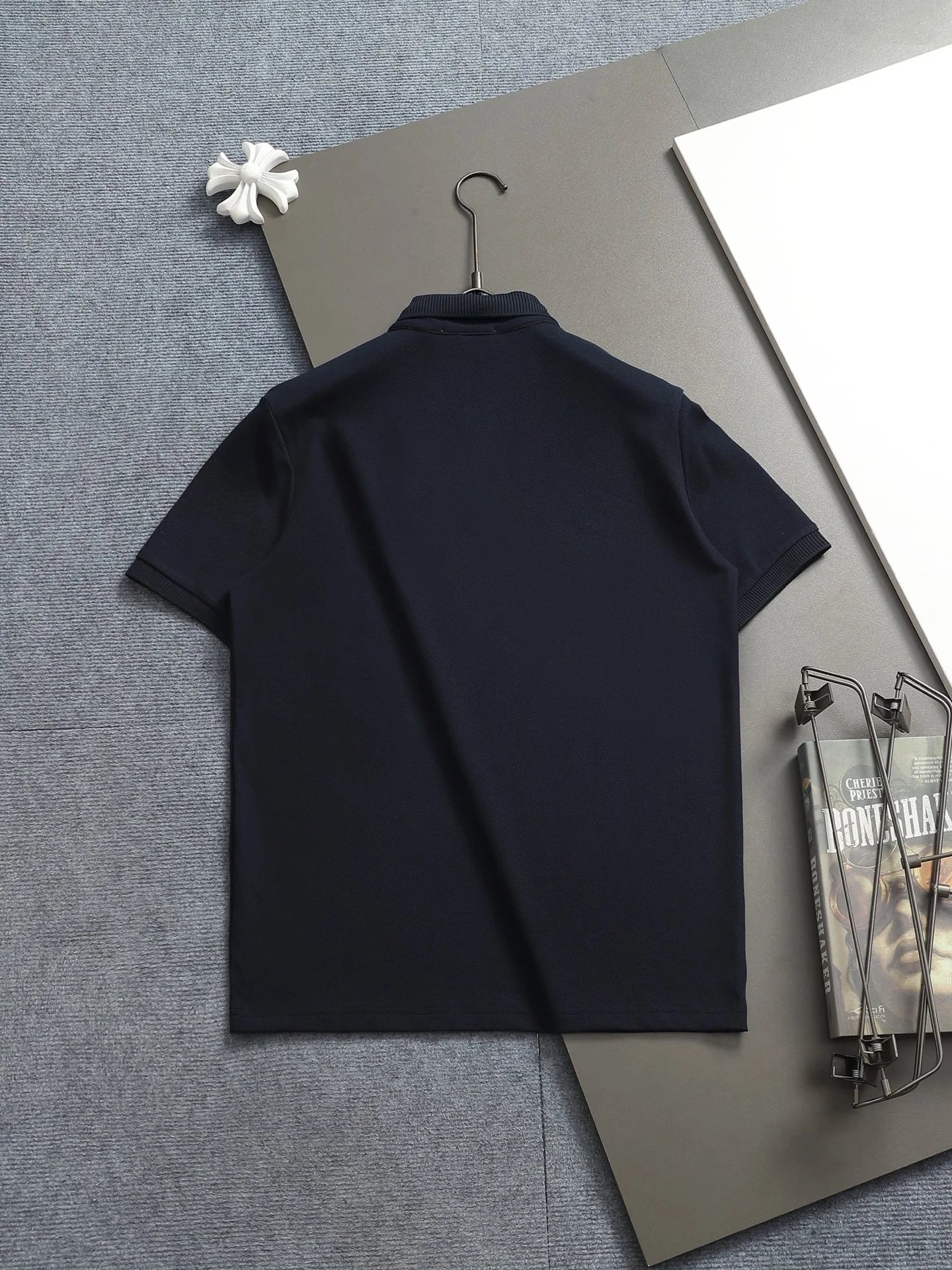 260113 New high-quality towel collar polo with triangular logo