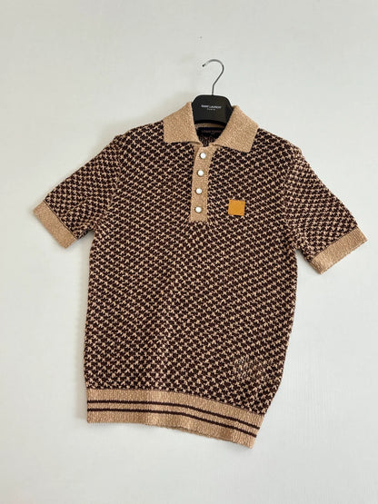 260120 New high-quality mesh thick-needle knitted short-sleeved Polo shirt